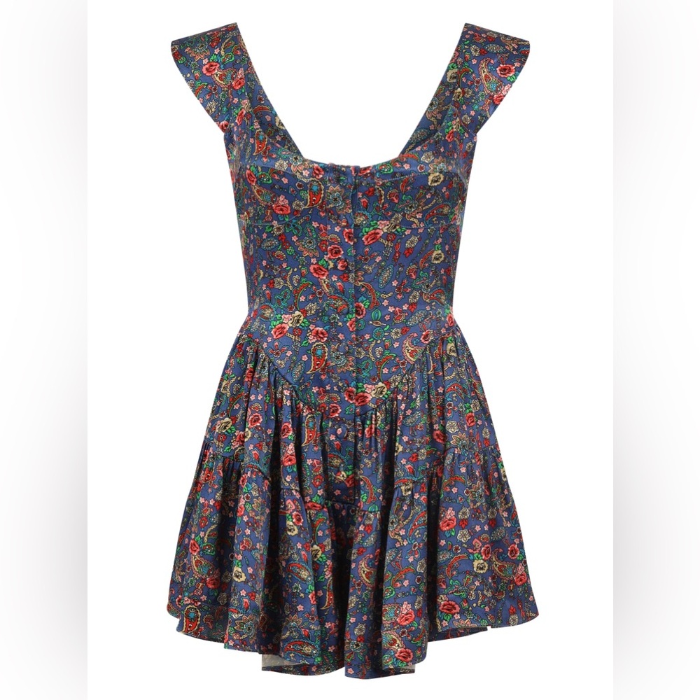 THE ELISABETH ROMPER DRESS - DEEP PAISLEY